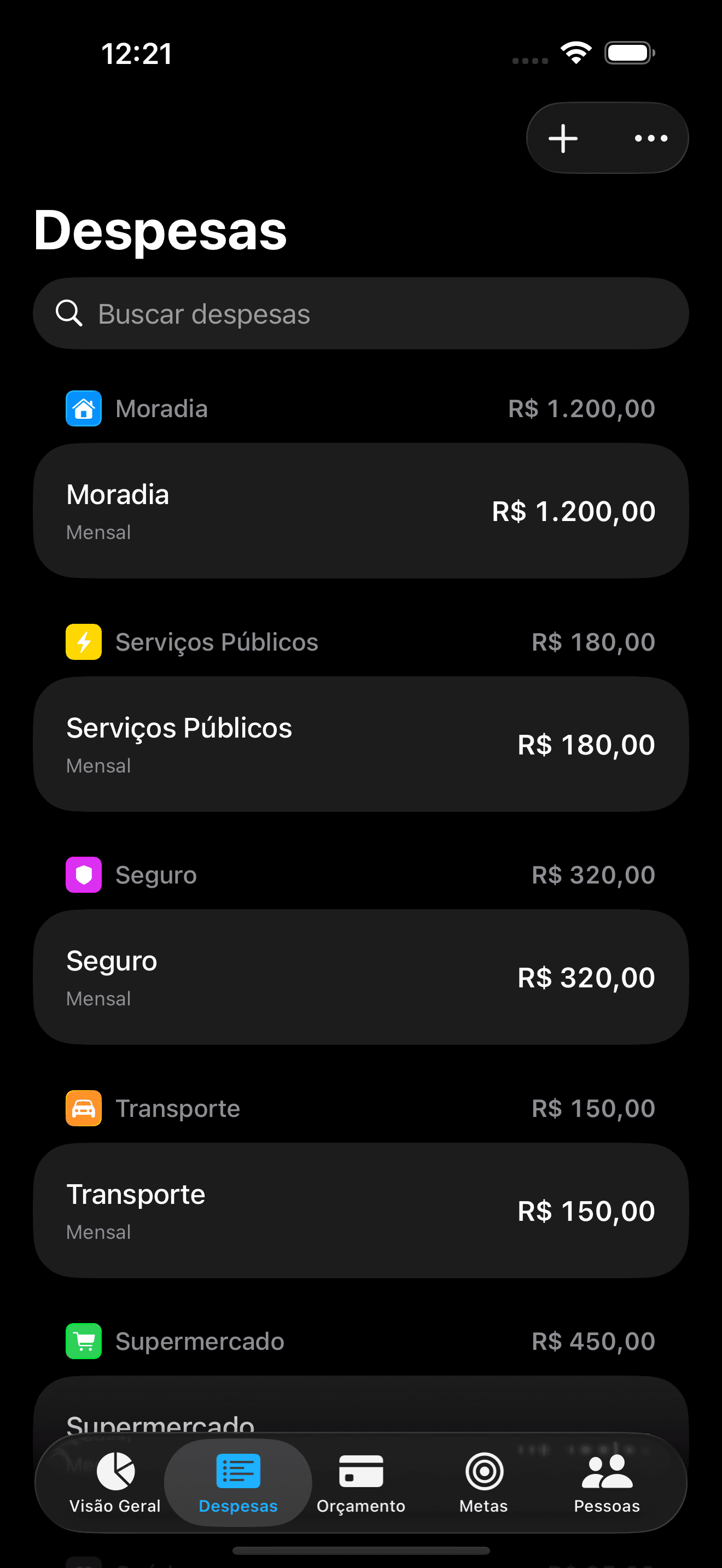 Splitrate: Custos Fixos